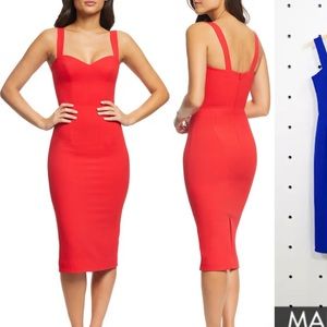 NWT Dress the Population Red MIDI Dress Size S